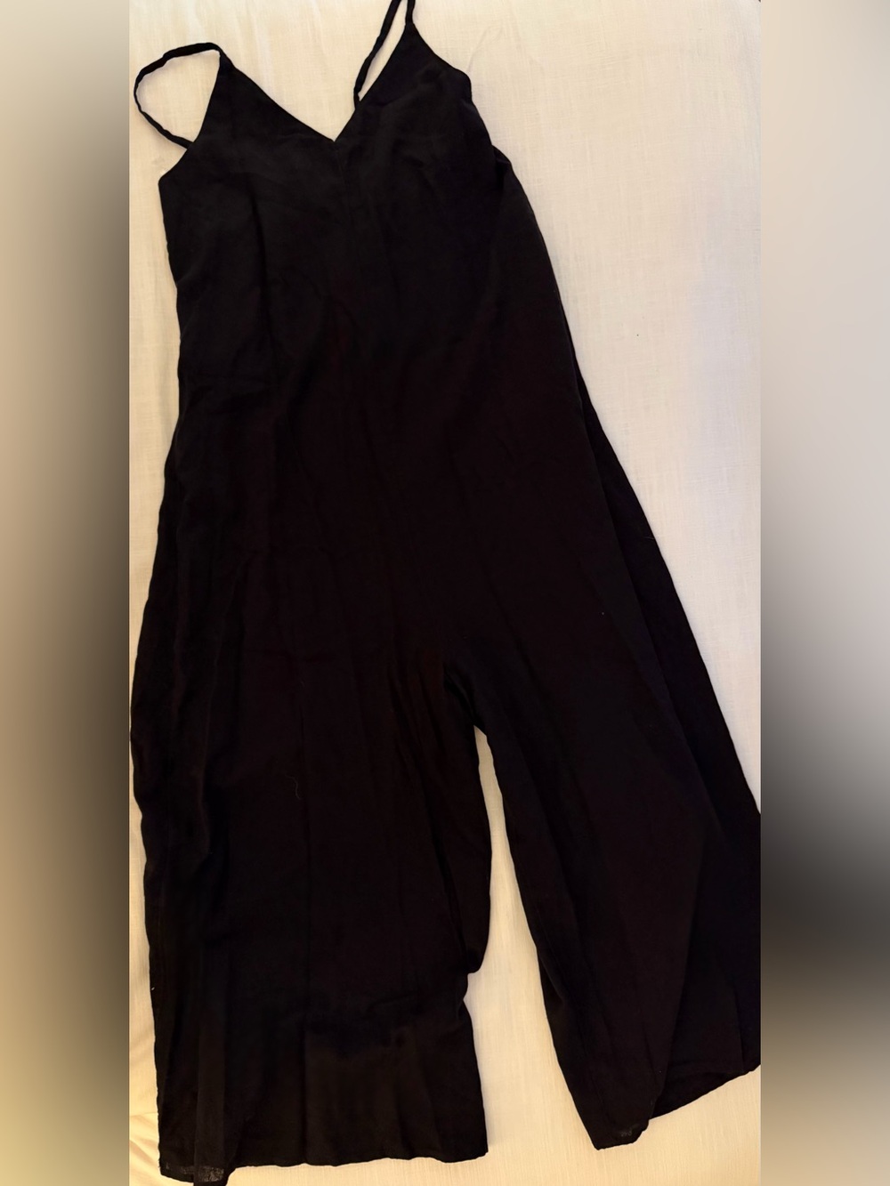 Elan Wide Leg Cotton Linen Blend Cover-Up Jumpsuit Black Medium NWT - Picture 6 of 8